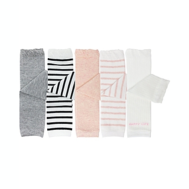 Wrapables Solids and Stripes Baby Leg Warmers, Set of 5, Pinks. View a larger version of this product image.