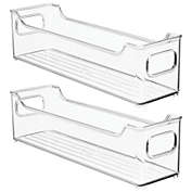mDesign Plastic Kitchen Pantry Cabinet Food Storage Bin, 2 Pack - Clear