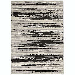 Nourison Textured Contemporary TEC02 Indoor Area Rug Ivory/Charcoal 4' x 6'
