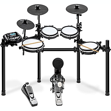 LyxJam 8-Piece Electronic Drum Kit, Professional Drum Set with Real Mesh Fabric, 448 Preloaded Sounds, 70 Songs, 15-Song Recording Capacity, Choke,Rim,Edge Capability & Kick Pad, Drum Sticks Included. View a larger version of this product image.
