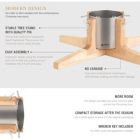 Alternate image 3 for Tree Nest Medium Rustic Christmas Tree Stand for Real Trees, Silver