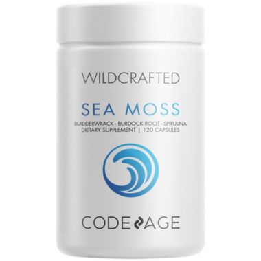 Codeage Raw Wildcrafted Irish Sea Moss, Bladderwrack, Burdock, Spirulina & BioPerine Black Pepper Supplement - 120ct. View a larger version of this product image.