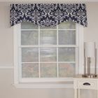 Alternate image 0 for RLF Home Ozbourne Style All Season Best Quality Cornice Valance Navy 3" Rod Pocket 50W x 17L