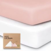 KeaBabies 2pk Jersey Fitted Crib Sheets, Soft & Breathable Baby Crib Sheet, Fits Standard Nursery Crib Mattresses (Rose)
