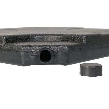 Sunnydaze Outdoor Heavy-Duty Fillable Cantilever Offset Cross Style Patio Umbrella Base Weight Plates - Black - 4pk. View a larger version of this product image.