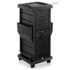 Alternate image 0 for Saloniture Premium Locking Rolling Trolley Cart with Pockets - Black