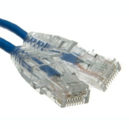 Cable Wholesale Cat6a Blue Slim Ethernet Patch Cable, Snagless/Molded Boot, 5 foot