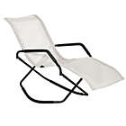 Alternate image 0 for Outsunny Garden Rocking Sun Lounger Outdoor Zero-gravity Folding Reclining Rocker Lounge Chair for Sunbathing, Cream White