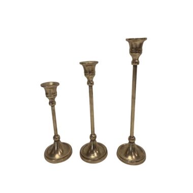 BIDK Home 10" Bronze Contemporary Candlestick Holder Tabletop Decor - Medium. View a larger version of this product image.
