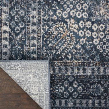 kathy ireland Home Malta MAI01 Navy/White/Brown Indoor Area Rug - 5'3 x 7'7. View a larger version of this product image.