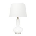 Alternate image 0 for Lalia Home Contemporary Glass Dollop Table Lamp with White Fabric Shade - White
