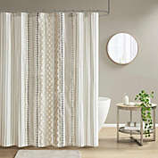 INK+IVY  100% Cotton Printed Shower Curtain with Chenille