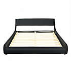 Alternate image 0 for Costway-CA Full Size Faux Leather Upholstered Platform Bed Adjustable Headboard-Black