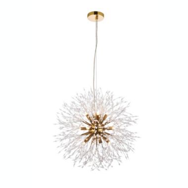 Elegant Lighting Luxurious Solace 12 Lights Pendant for Living Room, Bedroom & Hallway, Gold. View a larger version of this product image.