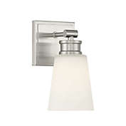 1-Light Wall Sconce in Brushed Nickel by Meridian Lighting M90072BN