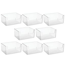 mDesign Plastic Closet Home Storage Organizer Cube Bin Container, 8 Pack - Clear