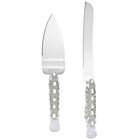 Alternate image 3 for Juvale Wedding Cake Knife and Server, Stainless Steel Cutting Set with Diamonds, Crystals, Ribbon