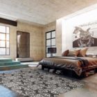 Alternate image 1 for Chaudhary Living 5.25' x 7.5' Gray and White Damask Rectangular Area Throw Rug