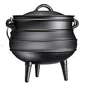 Bruntmor Pre-Seasoned Cast Iron Pot With Lid 8 Quarts African Potjie Pot With Domed Lid,