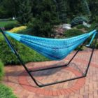 Alternate image 1 for Sunnydaze Heavy-Duty Handwoven  XXL Mayan Family Hammock with Thick Cord - 625 lb Weight Capacity - Blue