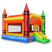 Cloud 9 Crayon Bounce House with Slide, Large Inflatable Bouncer for Kids, without Blower