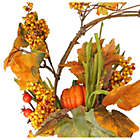 Alternate image 2 for Northlight Fall Leaves, Berries and Pumpkins Artificial Thanksgiving Cornucopia Wreath - 18-Inch, Unlit