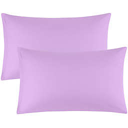 PiccoCasa Zippered Pillow Cases Egyptian Cotton 2 Pcs 20 x 26 Inch Light Purple