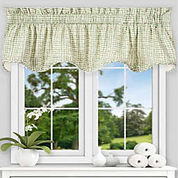 Ellis Curtain Davins High Quality Room Darkening Solid Natural Color Lined Scallop Window Valance - 70 x17