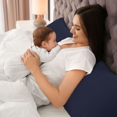 PiccoCasa Brushed Microfiber Body Pillow Covers, 1800 Series Cool and Breathable Silky Soft Body Pillowcase, 20"X60" Navy Blue 1 Piece. View a larger version of this product image.