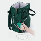 Alternate image 1 for Sunveno Corduroy Diaper Diaper bag Backpack Large Capacity Tote bag Shoulder Nappy Organizer bag