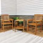 Alternate image 1 for Sunnydaze Outdoor Meranti Wood with Teak Oil Finish Patio Table and Chairs Conversation Set - Brown - 3pc