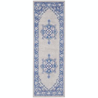 Nourison Whimsicle WHS03 Indoor only Area Rug - Grey Blue 2' x 6'. View a larger version of this product image.