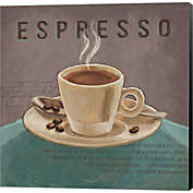 Great Art Now Coffee and Co III Teal and Gray by Janelle Penner 12-Inch x 12-Inch Canvas Wall Art
