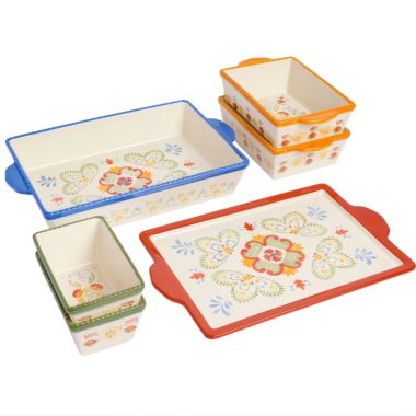 Laurie Gates Tierra Hand Painted Stoneware 6 Piece Bakeware Set. View a larger version of this product image.