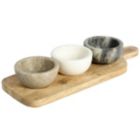 Alternate image 0 for Laurie Gates California Designs Marble and Mango Wood 4 Piece Condiment Bowl and Paddle Board Set