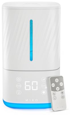 Miko Ultrasonic Humidifier with Cool and Warm Mist in White