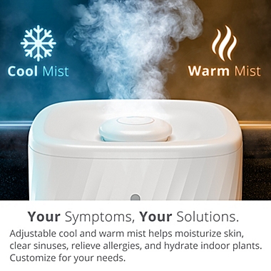 Miko Ultrasonic Humidifier with Cool and Warm Mist in White. View a larger version of this product image.
