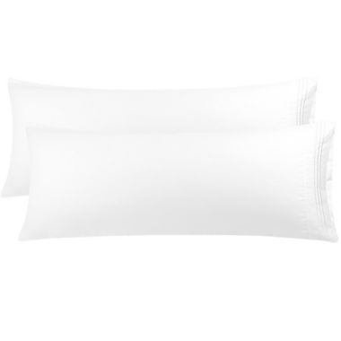 PiccoCasa Set of 2 Brushed Microfiber Zipper Embroidery Body Pillowcases, 110 gsm Classic Soft Body Pillow Covers in Home, White 20"X48". View a larger version of this product image.