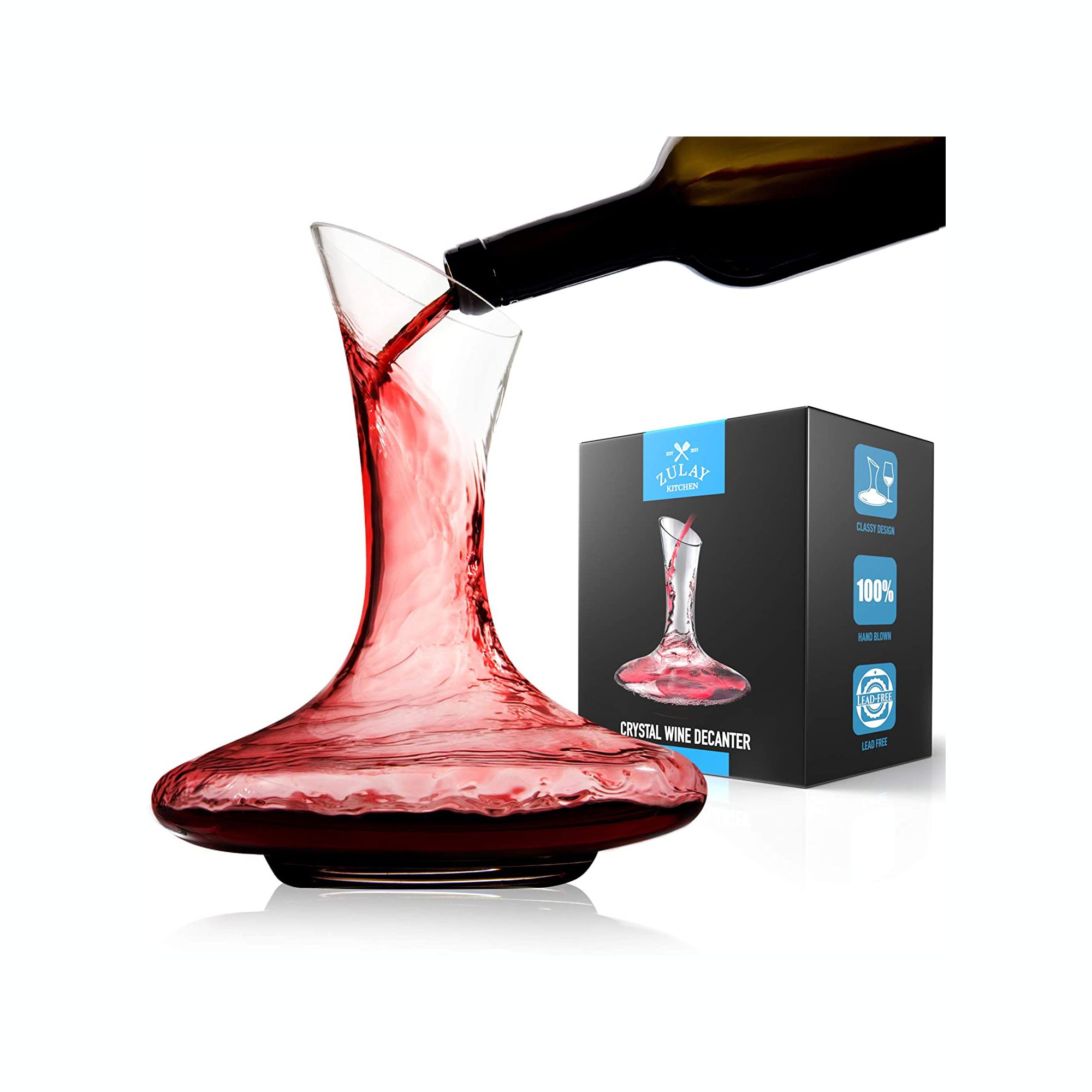 bedbathandbeyond.com | Zulay Kitchen Crystal Red Wine Decanter (1800ml)