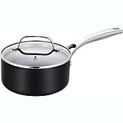 EPPMO 1.5 qt. Hard-Anodized Aluminum Nonstick Sauce Pan in Black with Lid