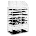 Alternate image 0 for Casafield Acrylic Cosmetic Makeup Organizer & Jewelry Storage Display Case - Large 16 Slot, 2 Box & 10 Drawer Set - Clear