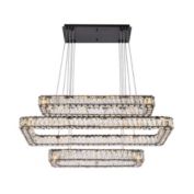 Elegant Lighting Home Decorative Monroe 42 inch LED triple rectangle pendant - Black