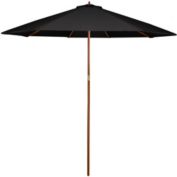Northlight 8.5ft Outdoor Patio Market Umbrella with Wooden Pole, Black
