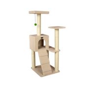 Armarkat 53-Inch Wooden Four Step Cat Tower Tree Condo Scratcher Kitten House - Ivory
