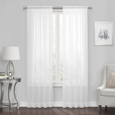 Kate Aurora Living 4-Pack High End Luxe Rod Pocket Sheer Voile Window Curtain Set - White