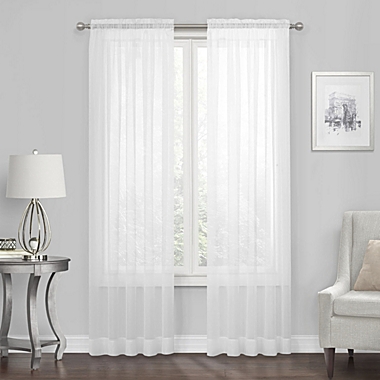 Kate Aurora Living 4-Pack High End Luxe Rod Pocket Sheer Voile Window Curtain Set - White. View a larger version of this product image.