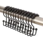 Alternate image 0 for 2LB Depot Double Shower Curtain Hooks Rings (Matte Black Decorative Finish) Premium Rust Resistant Stainless Steel Metal Hook, Roller Balls Glide on Shower Rods, Set of 12