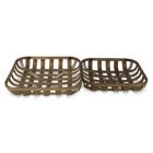 Alternate image 2 for Cheungs Decorative S/2 Square Woven Tobacco Basket With Metal Accent