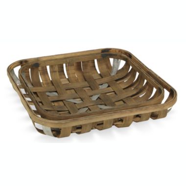 Cheungs Decorative S/2 Square Woven Tobacco Basket With Metal Accent. View a larger version of this product image.