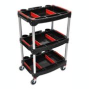 Luxor 3 Shelf Mechanics Tool Storage Cart - Red/Black